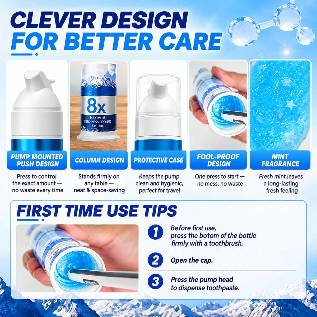 8X Niacinamide Foaming Whitening Toothpaste 8X - Fresh Breath Stain Removal Gentle Teeth Cleaning 100ml-D