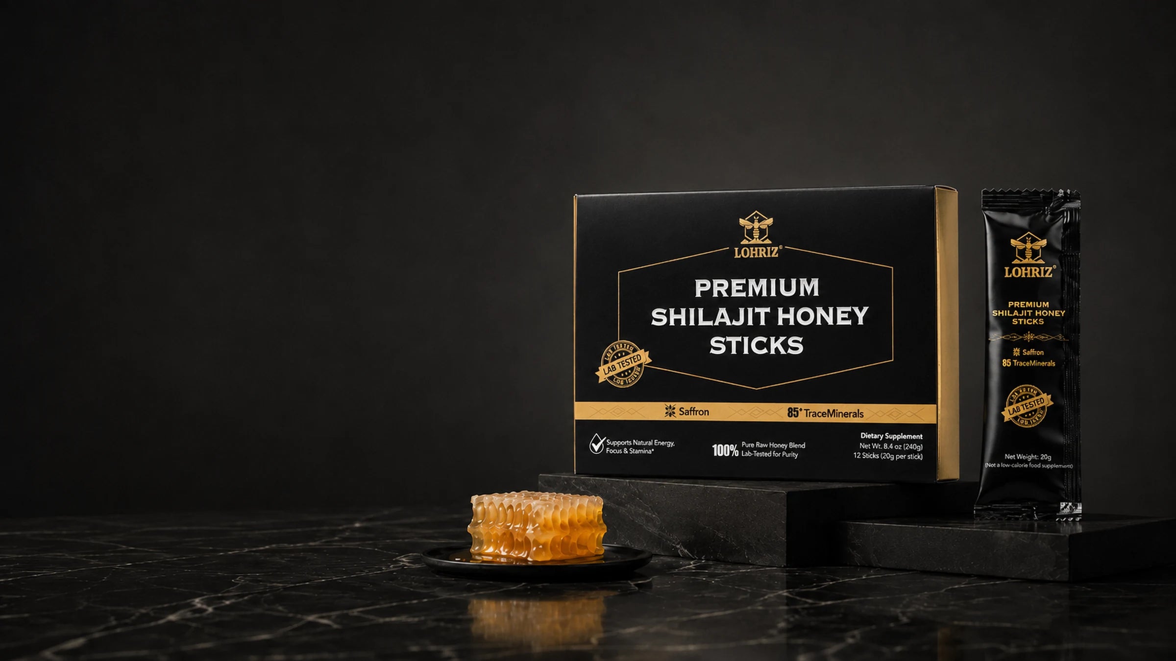 LOHRIZ Premium Shilajit Honey Sticks